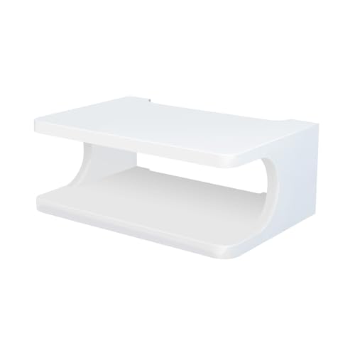 Routeur WiFi Boîte de Rangement Étagères Étagère pour Décodeur Etagere Murale TV Etagere Flottante Murale Multicouche Planche Bois Etagere Meuble Mural...