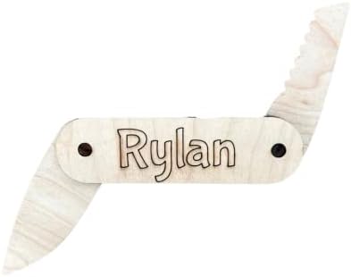 Custom Pocket Knife Wooden Pretend Toy, Personalized Engraved Folding Knives, Gifts for Dad, Child, Boy, Girl