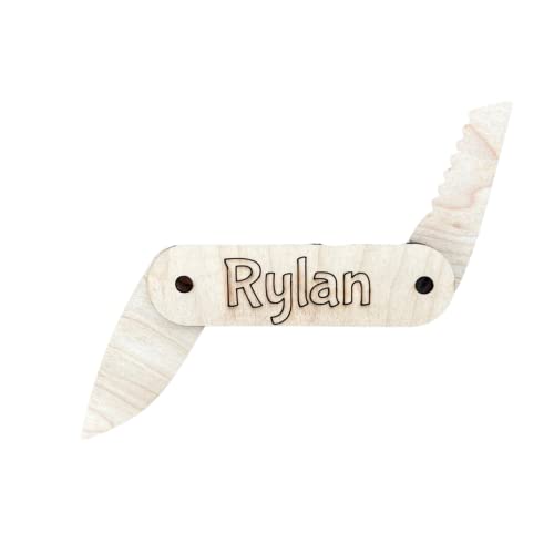 Custom Pocket Knife Wooden Pretend Toy, Personalized Engraved Folding Knives, Gifts For Dad, Child, Boy, Girl #TOP28