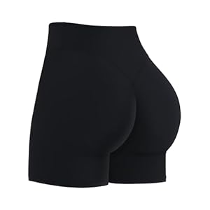 Sunzel Women’s Invisible Butt Scrunch Shorts, High Waisted Biker Shorts, Gym Workout Yoga Running Shorts with Tummy Control