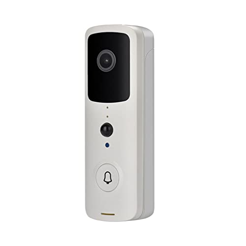 Widealiff Campainha de vídeo Wi-Fi reprodução mensagem push tirar foto campainha sem fio, Branco