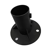 KiBcsLic Fence Post Floor Flange with Screws Concrete Mounted Holding Heavy Duty Round Fence for Outdoor Lighting Fencing, 52mm