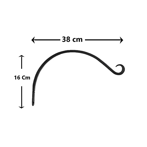 Image of Metal Wall Hook Hanging Plant Bracket | Decorative Straight Plant Hanger for Pots, Bird Feeders, Planters, Lanterns, Cotton, Wind Chimes Indoor Outdoor, (Pack of 1, 13 Inch)
