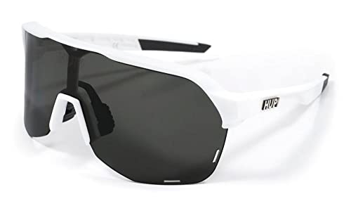 Óculos de Sol HUPI Huez Branco/Preto - Lente Preto, Cor: BRANCO/PRETO