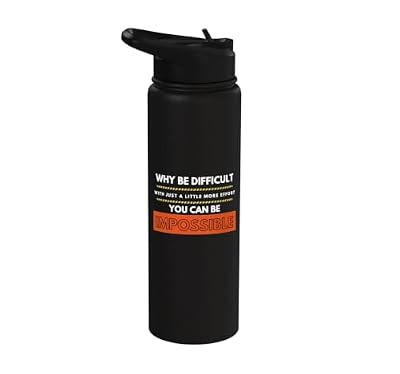Why Be Difficult When w/More Effort You Can B Impossible Stainless Steel Insulated Water Bottle