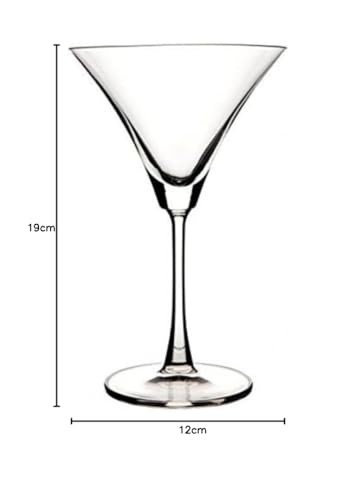 Premium Crystal Classic Martini Cocktail Glasses, 285ml, Set of 2
