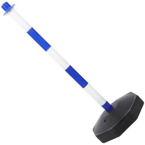 POPETPOP Cône de Sécurité avec Base Remplissable Bleu et Blanc Poteau de Signalisation Mobile Anti-Collision pour Parking Chantier et Séparation Routière