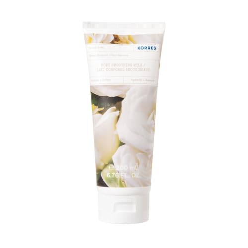 KORRES WHITE BLOSSOM Suavizante Leche corporal con aloe vera y aroma de rosas blancas y bergamota, vegana, dermatológicamente testada, sin siliconas ni parabenos, 200 ml