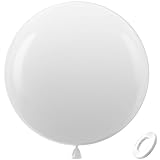 Bezente White Giant Balloons 36 Inch - 8 Pack Jumbo White Balloons Large Round Latex Balloons for Photo Shoot Birthday Bridal Shower Wedding Party Decorations