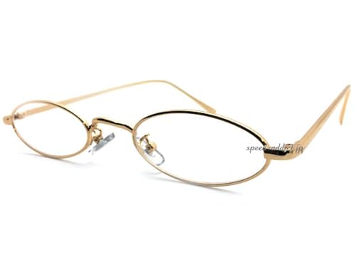 [SPEED ADDICT] METAL NARROW OVAL SUNGLASSi^i[I[oTOXj GOLD × CLEAR
