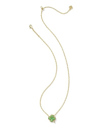 Kendra Scott Womens Clover Short Pendant Necklace Gold Lime Green Magnesite One Size One Size2