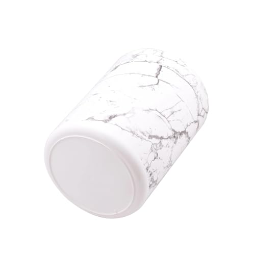 Caneca de basura para baño 5 galones plástico mármol blanco miniatura 3