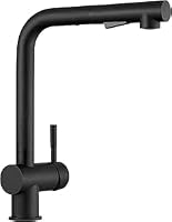 Faizee Granitspüle 75 x 44 cm Schwarz Gesprenkelt – inklusive Armatur Side in Schwarz – eckige Einbauspüle aus Granit – beidseitig montierbar, kratzfest, hitzebeständig – modernes Spülbecken – Ansicht 3