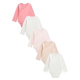Coton Petit Béguin - Lot de 5 Bodies bébé Manches Longues Ouverture croisée Louison