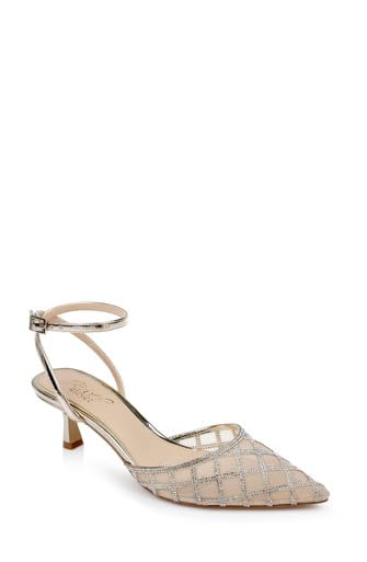 Jewel Badgley Mischka Yesenia Mesh Panel Kitten Heel3