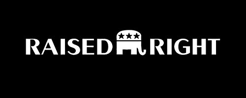 Legacy Innovations Raised Right GOP Elephant LLI | Decal Vinyl Sticker | Cars Trucks Vans Walls Laptop | White | 7.5 x 1.0 in | LLI1981