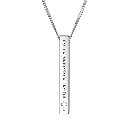 Rnivida Christian Bible Verse Bar Necklaces For Women, Religious Faith Inspirational Birthday Jewelry Gift  cover