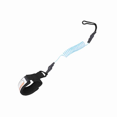Hamwesh Stand Up Paddle Board Leash, 5mm Super Strong PU Cord Coiled Leash, Surfboard with Adjustable Ankle Cuff for Bodyboard Water Sports (Blue)