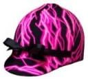 Equestrian Riding Helmet Cover - Neon Pink Lightening