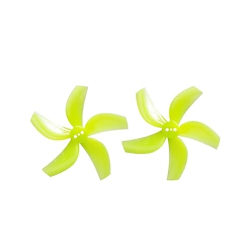 Hélices D63 Cinewhoop 5 pales 63mm en polycarbonate jaune pour drone FPV RC, arbre 1.5mm (4 paires)