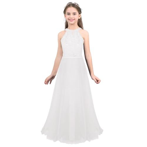 Xnihocha Mädchen Kleid Ärmellos Spitze Blumenmädchenkleid...