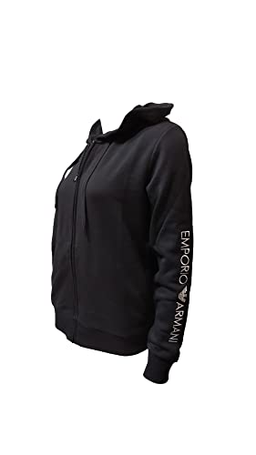 Emporio Armani Damen Iconic Terry Full Zip Jacket, Schwarz, M EU