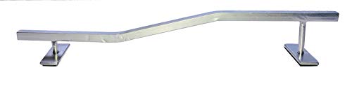 Flvff Fingerboard Rail Metal Made Of Solid Square Steel 2 Levels Grind Rails Ramp And Skate Parks (R6) (Silver) #TOP2