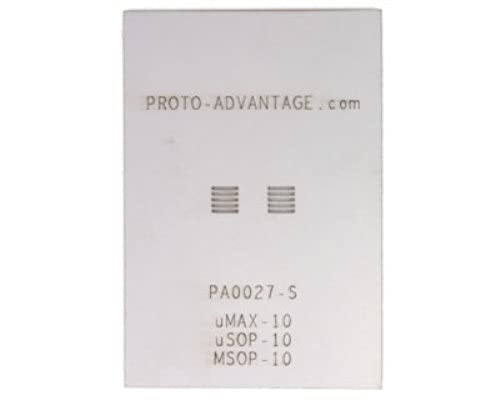 Chip QuikProto-Advantage PA0027-S uMAX-10/uSOP-10/MSOP-10 (0.5 mm Pitch) Stainless Steel Stencil