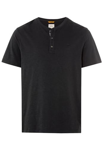 camel active Herren Kurzarm Henleyshirt aus Reiner Baumwolle Dunkelgrau, Menswear-XXL
