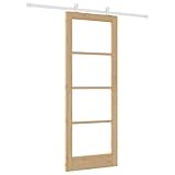 puerta corredera madera y cristal 【Uso Versátil:】 Ideal para dividir espacios, apta para varias áreas interiores.