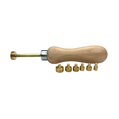 Prong and Bezel Pusher Setting Tool with Wooden Handle & 7 Detachable Heads - Jewelry Tools