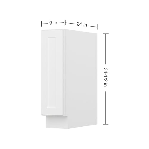 Image of Furinno Shaker Tray Bases Kitchen Cabinet, Ready to Assemble, 24 D x 9 W x 34.5 H, White