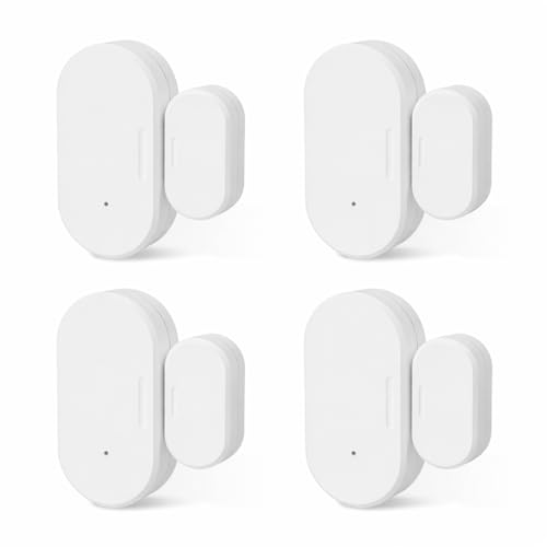 Zigbee Door Sensor 4 Pack, Mini Smart Door Sensor, Home Automation, Kid Safety, Compatible with SmartThings, Alexa, Home Assistant, Aeotec, Hubitat, Homey with Build-in Zigbee Hub, Hub Required