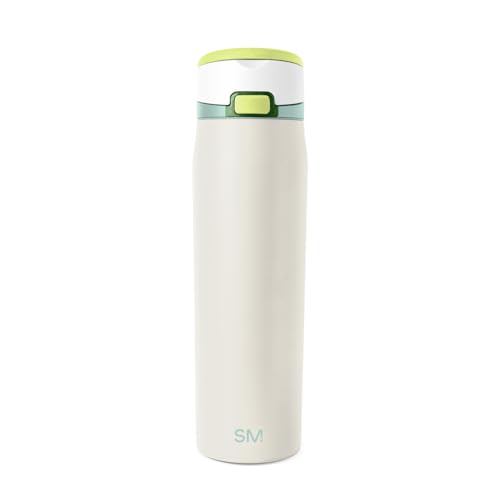 Image of Simple Modern Water Bottle with Straw & Handle | 24oz | Cream | Mesa Loop Insulated Water Bottle for School, Sports, Travel | Leak Proof, Stainless Steel | Coconut
