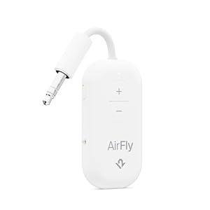 AirFly Pro 2 – Bluetooth Adapter, Pair 2 AirPods or Wireless Headphones – 3.5mm AUX Bluetooth Transmitter and Receiver for Cars, Boats, Treadmills, TVs & More – Travel Essentials,White