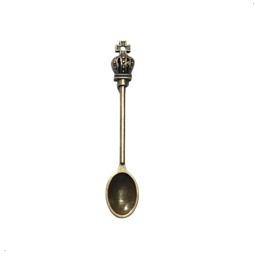 12 Bronze Mini Spoon Crown Charm 59 x 11 mm (NB291)