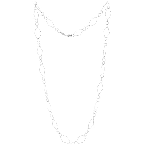 DerKettenmacher Fantasy Damen Kette 925/- Sterling Silber 80cm Diamantiert silbergrau 148250008-80