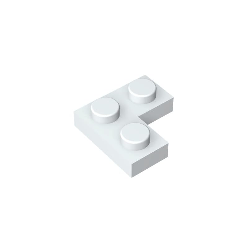 Gobricks 2420 Foundation Plate Plate 2x2 Corner 50 Pieces GDS-585 Compatible with Lego Building Blocks Color:Milky White