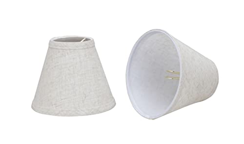 Image of Aspen Creative 32106-2A, Hardback Empire Clip-On Chandelier Lamp Shade, Flaxen, 3 inch Top x 6 inch Bottom x 5 inch Slant Height, Set of 2