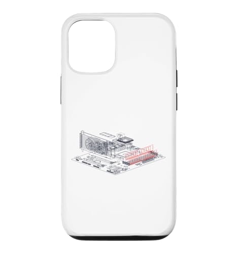Image of RAM Card Wireframe Computer Motherboard IT Tech Geek Nerd Case for iPhone 12 /12 Pro