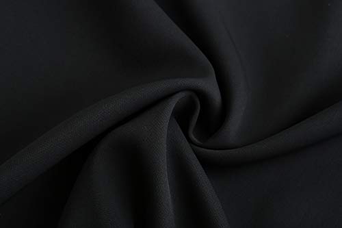 Tasamo Women's Casual Round Neck Basic Pleated Top Cap Sleeve Curved Keyhole Back Chiffon Blouse (Large, Black) #TOP4