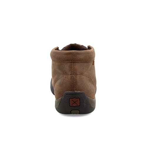 Image of Twisted X Men's Chukka Driving Moc Ankle Boot, Oiled Saddle Ostrich /Bomber Ostrich /Brown, 9.5 M