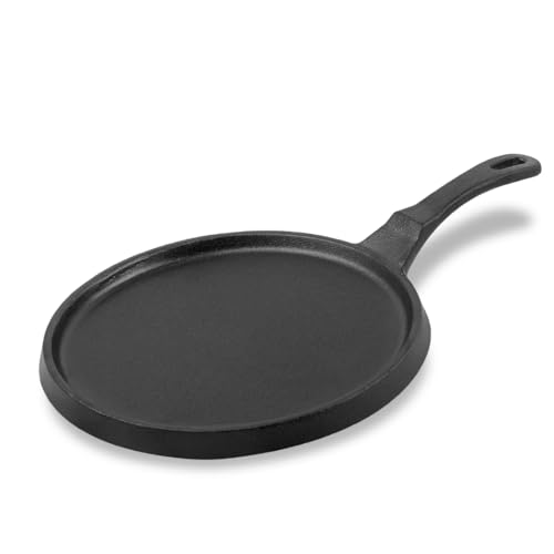 Image of Pencil Pre-Seasoned Cast Iron Shallow Pan 24 cm | Fry /Roasting Pan | Compatible with Gas Stoves & Induction | Naturally Nonstick | 100% Pure & Toxin-Free | No Chemical Coating | Long Lasting | Black