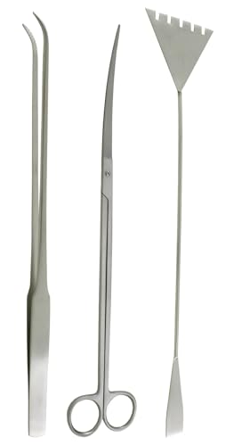 Kit de ferramentas para paisagismo de aquário conjunto de tesouras de aço inoxidável extralongo ferr