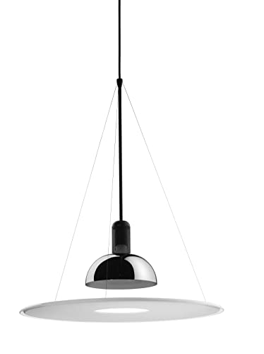 Flos Frisbi Lampada a Sospensione a Luce Diretta, Diffusa e Riflessa, Lampada di Design da A. Castiglioni con Diffusore in PMMA a Forma di Disco, 1220-250V, 105 W, 600 x 730 mm, Cavo Lunghezza 2700 mm