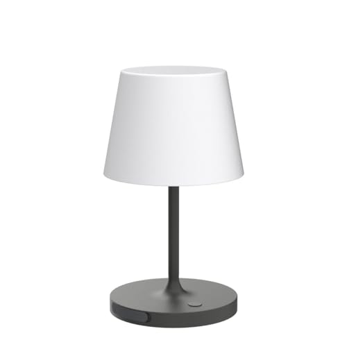WEILAILUX Outdoor Battery Operated Table Lamp Waterproof, 4000mAh Cordless Table Lamp Rechargeable, Touch Dimmable Desk Lamp, LED Night Light for Patio Camping Restaurant Home, H9.6in, Dark Grey
