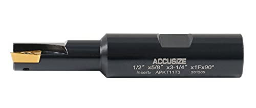 Accusize Industrial Tools 1/2'' 90 Deg Square Shoulder Indexable End Mill With Carbide Apkt11T3 Inserts, 0056-0913 #TOP3