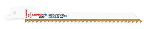 LENOX Gold 676GC - 6" 6TPI Scrolling Titanium Edge Wood Cutting Reciprocating Blade - 5 Pack