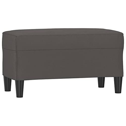 vidaXL Banc Ottoman Banquette Rembourré Banc de Lit Banc d'Entrée Chambre à Coucher Salon Couloir Intérieur Gris 70x35x41 cm Similicuir
