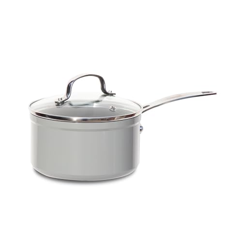 Nuwave 1.9L in ceramica antiaderente blu Duralon, senza PFAS, compatibile con induzione, lavabile in lavastoviglie e in forno, manici freschi e resistente ai graffi infusa con diamante